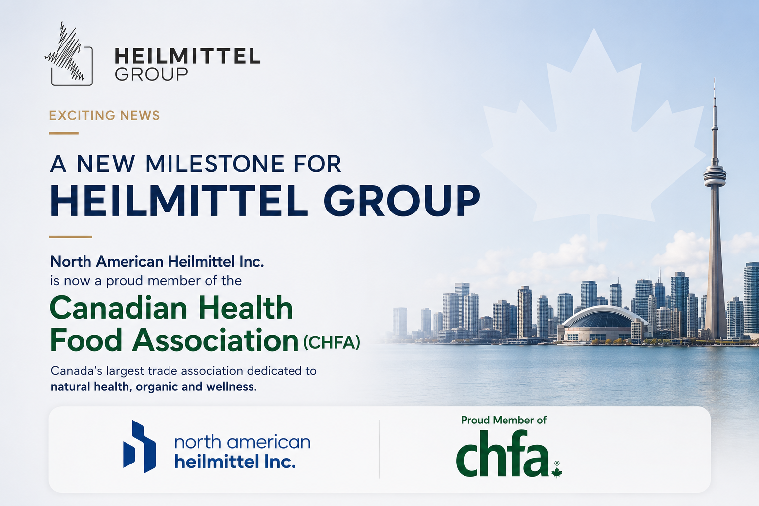 North American Heilmittel Inc. ist Mitglied der Canadian Health Food Association (CHFA)